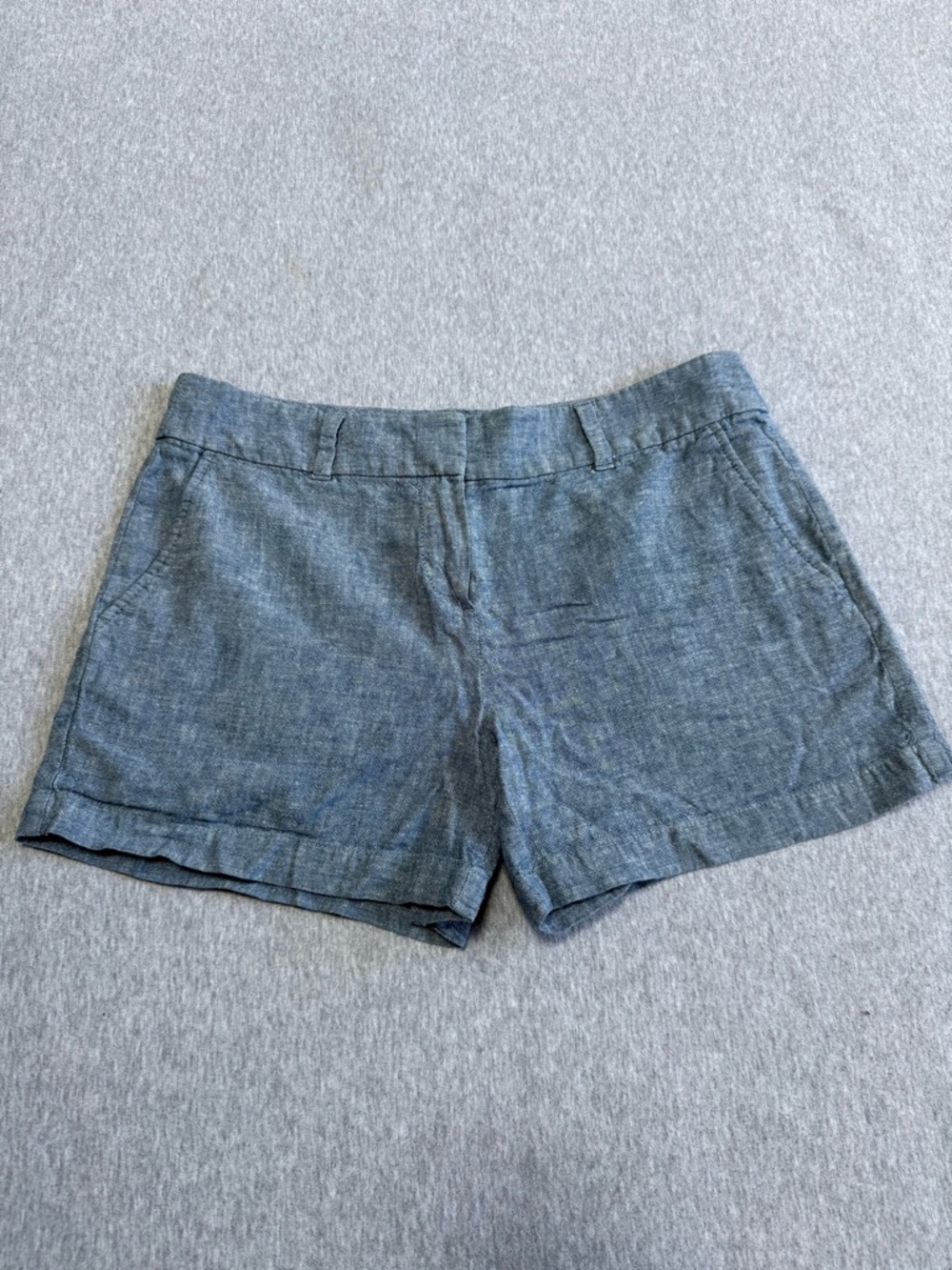 LOFT Heathered Blue Chambray Bermuda Shorts